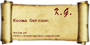 Kozma Gerzson névjegykártya