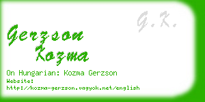 gerzson kozma business card